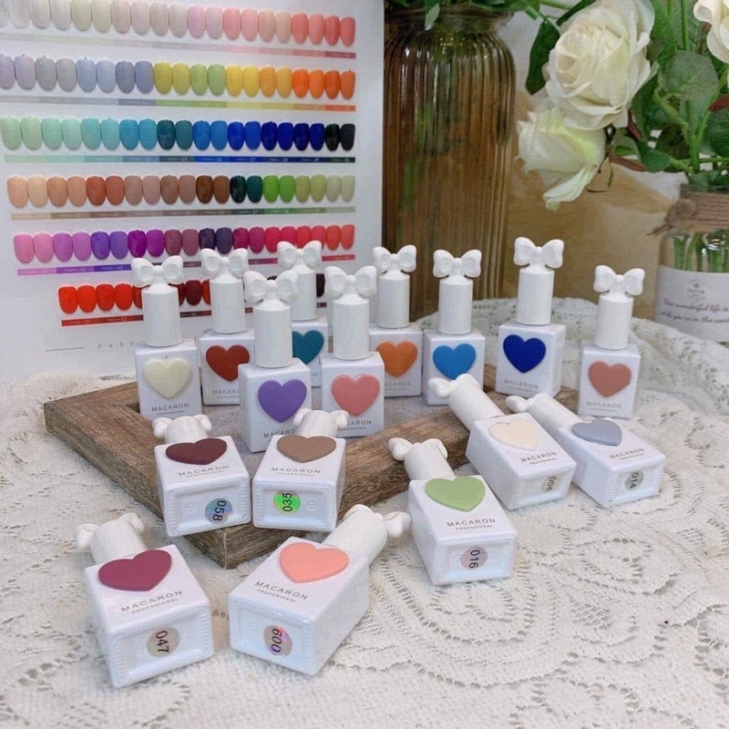 Set sơn gel Macaron chính hãng 58 màu - Sơn móng tay làm nail Hàn Quốc, chất gel đậm đặc (tặng bảng màu + 1cặp base top) #6