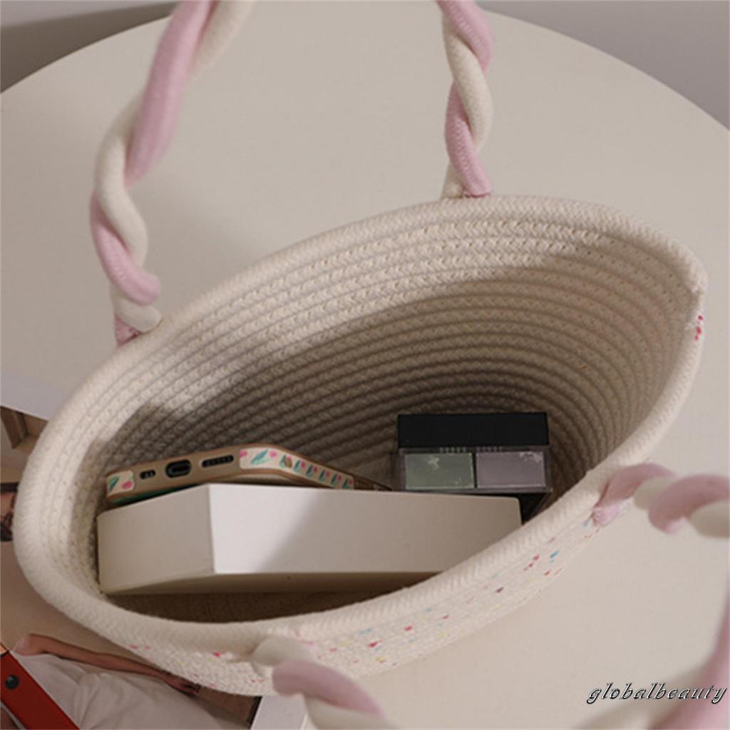 Túi Tote Dệt Màu Sắc Tương Phản Sức Chứa Lớn Có Thể Tái Sử Dụng