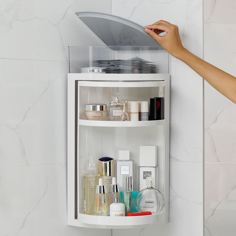 Bathroom Storage Rack Punch-Free Triangle Storage Rack Rotating Bathroom Corner Suction Wall Cosmeti