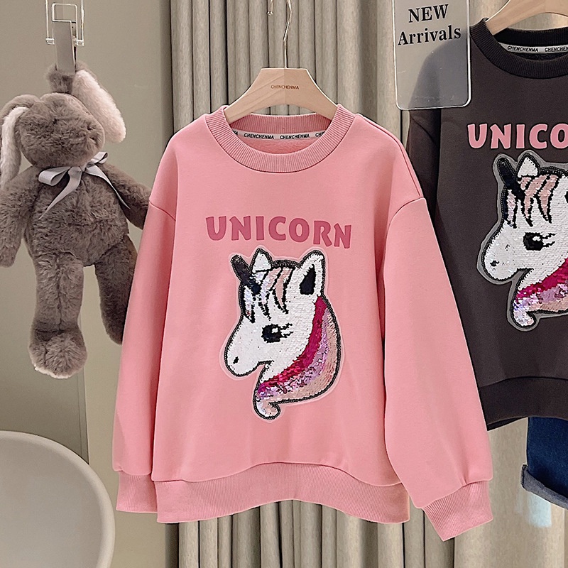Áo Sweater Tay Dài In Hình Dâu Tây Thay Đổi Màu Sắc Thời Trang Xuân Thu Cho Bé Gái