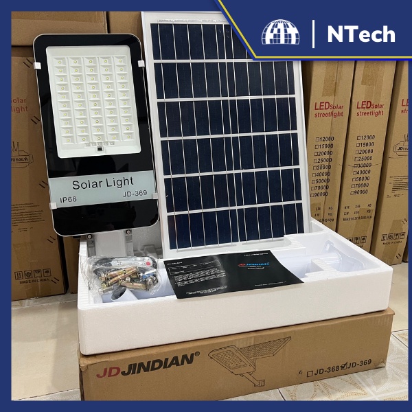 Đèn năng lượng mặt trời - Đèn đường NLMT Jindian JD-369 Công suất 300W Khung Nhôm, Chip Led "SMD" - BH 02 Năm
