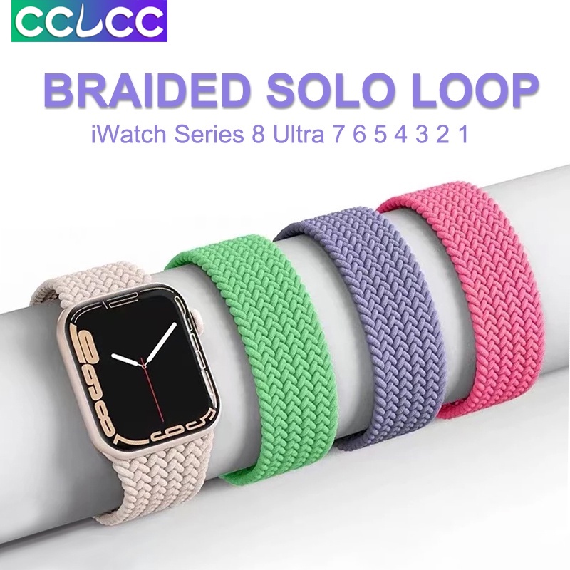 Dây Đeo Bằng Vải Bện CCLCC Cho Đồng Hồ Thông Minh Apple Watch Ultra Series 8 7 49mm 45mm 41mm 44mm 40mm 38mm 42mm iWatch Series 7 6 SE 5 4 3