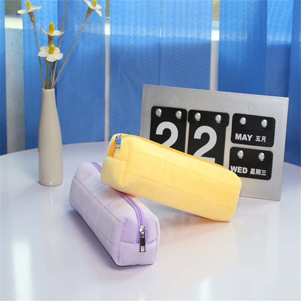 Túi Đựng Bút Chì / Mỹ Phẩm Bằng Vải Bông Ngắn Sức Chứa Lớn Sáng Tạo Cho Nữ