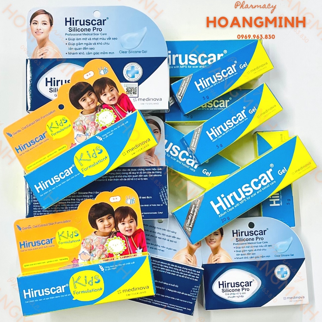 GEL HIRUSCAR KIDS  Cải Thiện Sẹo Do Vết Thâm, Vết Cắt, Vết Thương Và Ngứa Do Côn Trùng Cắn