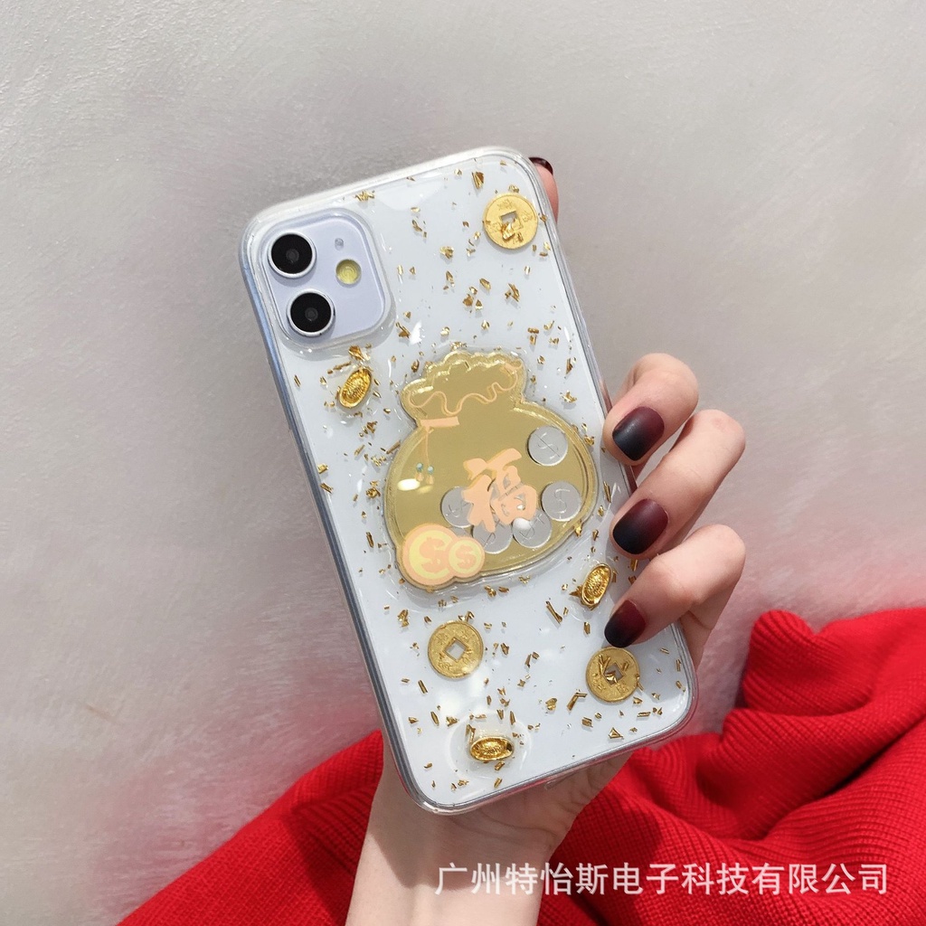 Ốp Lưng Thần Tài Chiêu Tài Lộc, ốp Doremon phát lộc cho 7P  X 11 12 13 14 14 Plus 14 Pro 14 Promax