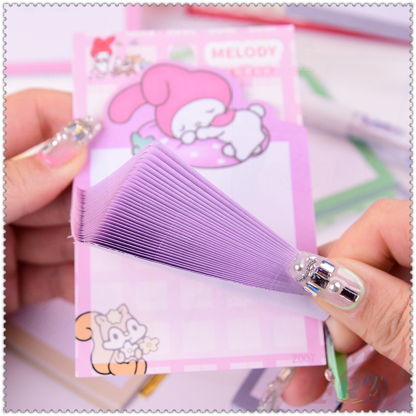 ❣️Set 30 Tấm Giấy Ghi Chú Họa Tiết hello kitty / kuromi / my melody / cinnamoroll / Pompurin / pochacco - sanrio q-6❣️Miếng Dán Ghi Nhớ Họa Tiết Hoạt Hình Dễ Thương