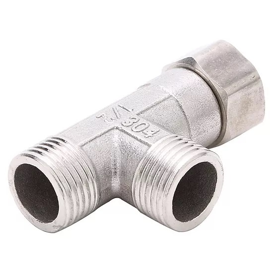 Van T chia nước, VAN CẦU ĐỘNG chia nước inox 304 - 2 ren ngoài 1 đầu ốc giá rẻ - QM.PK121