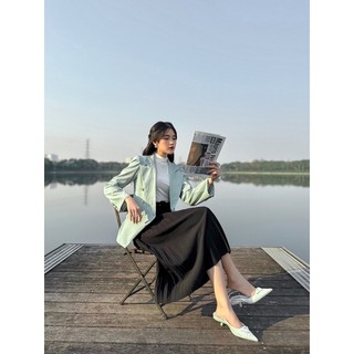 [6SIX closet] Chân váy dập ly kèm belt (FREESIZE)