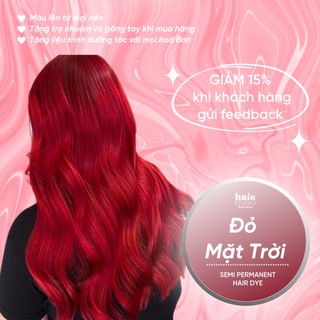 (Tặng Bodymist) Thuốc nhuộm tóc  màu đỏ mặt trời không cần tẩy (tặng trợ nhuộm + găng tay)