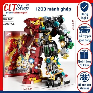 Đồ chơi lắp ráp hulkbuster iron man half perspective anti-hulk người sắt siêu anh hùng marvel avengers