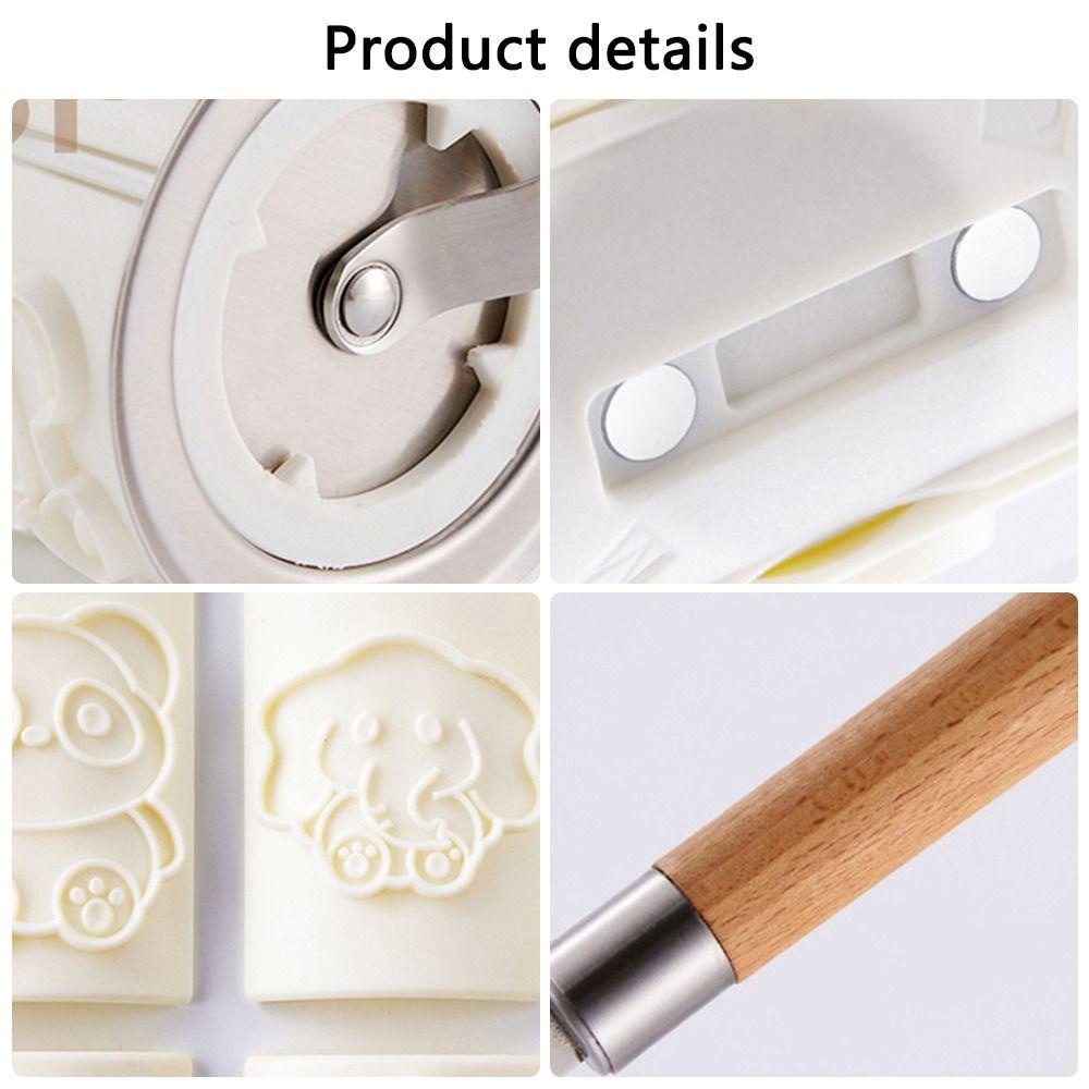 LONTIME Set 8 Cây Lăn Bột Làm Bánh Bằng Nhựa PP Chống Dính Họa Tiết Giáng Sinh