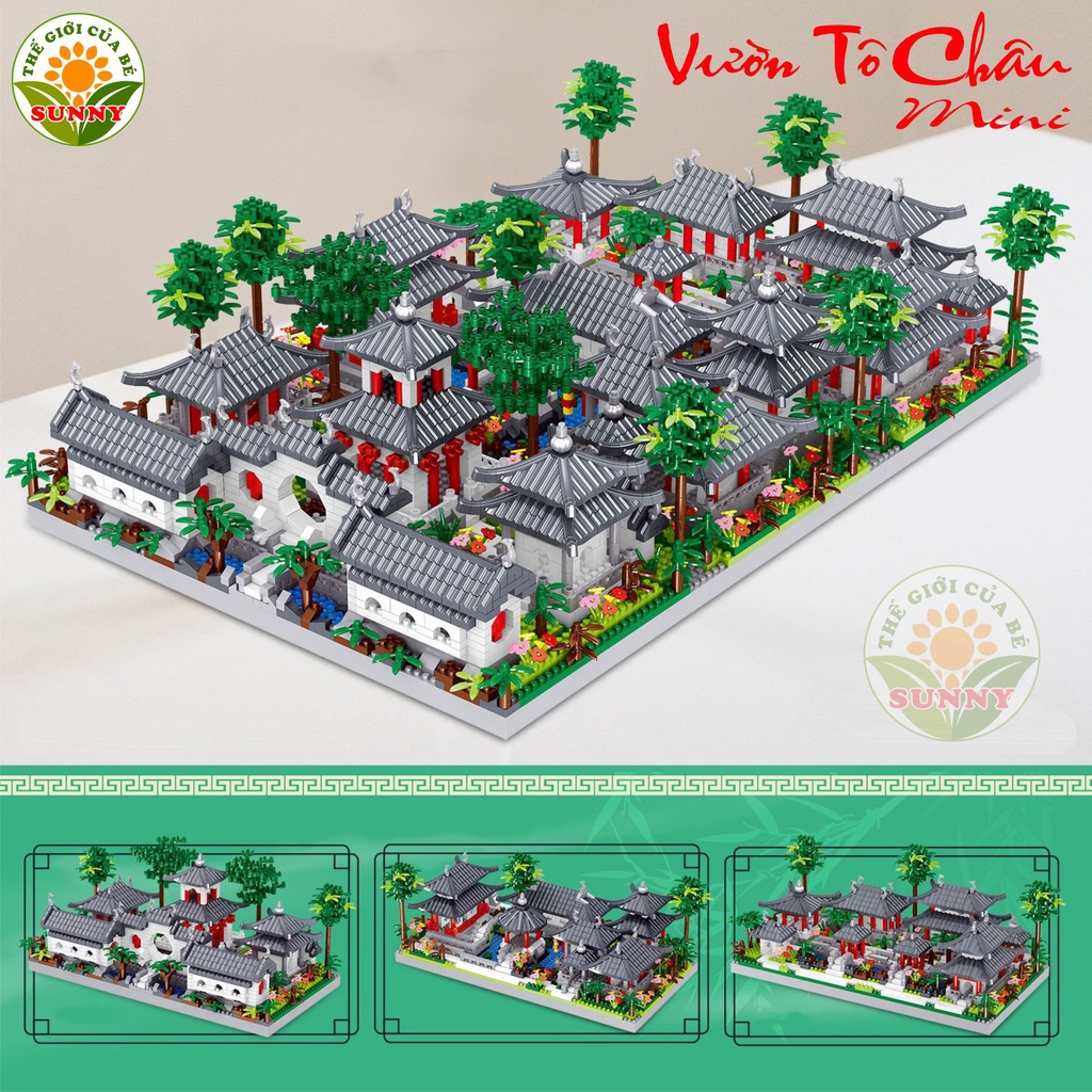 Bộ lắp ghép mô hình Vườn Tô Châu mini - Xếp hình siêu hot - Sunny
