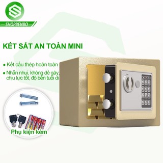Két sắt an toàn cỡ nhỏ cho mọi gia đình tiết kiệm cho gia đình - sử dụng cả mã số và khóa chìa đồng thời