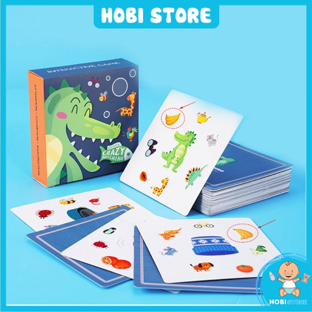 Set đồ chơi matching game A kia kìa / Spot it cho bé nhanh tay tinh mắt lật tìm vui nhộn rèn luyện phản xạ board game