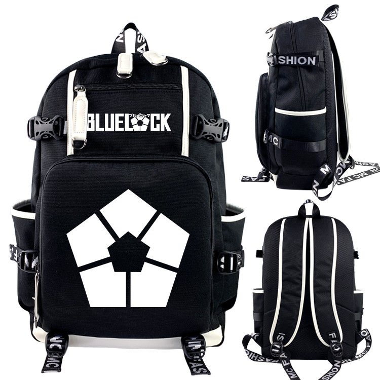 Balo 2 Vạch Kẻ Trắng in hình BLUE LOCK anime chibi cặp sách đi học thời trang không kèm sạc