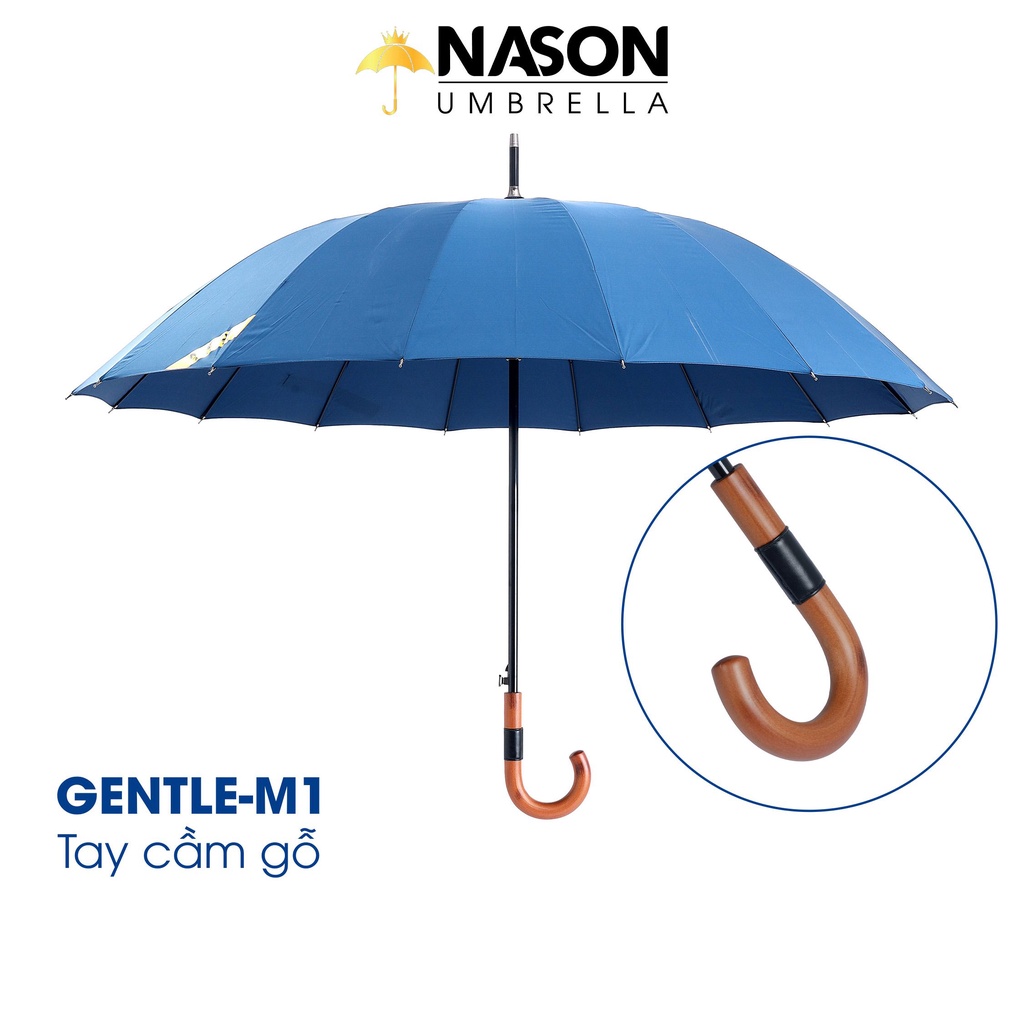 Ô thẳng cao cấp lịch lãm Nason Umbrella Gentle-M1 tay cầm gỗ sang trọng Vải siêu chống thấm vượt trội