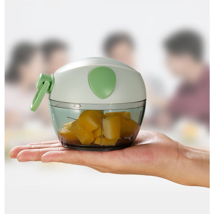 Máy xay tỏi ớt, máy xay mini kéo tay hình heo đa năng kéo dây tiện lợi