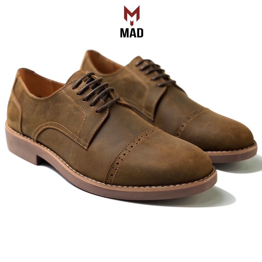 Giày tây nam công sở Derby Captoe MAD Shoes Brown cao cấp thời trang bụi chính hãng giá rẻ tăng chiều cao uy tín chất