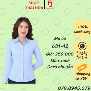 Áo sơ mi nữ Thái Hòa caro nhuyễn đủ màu 631
