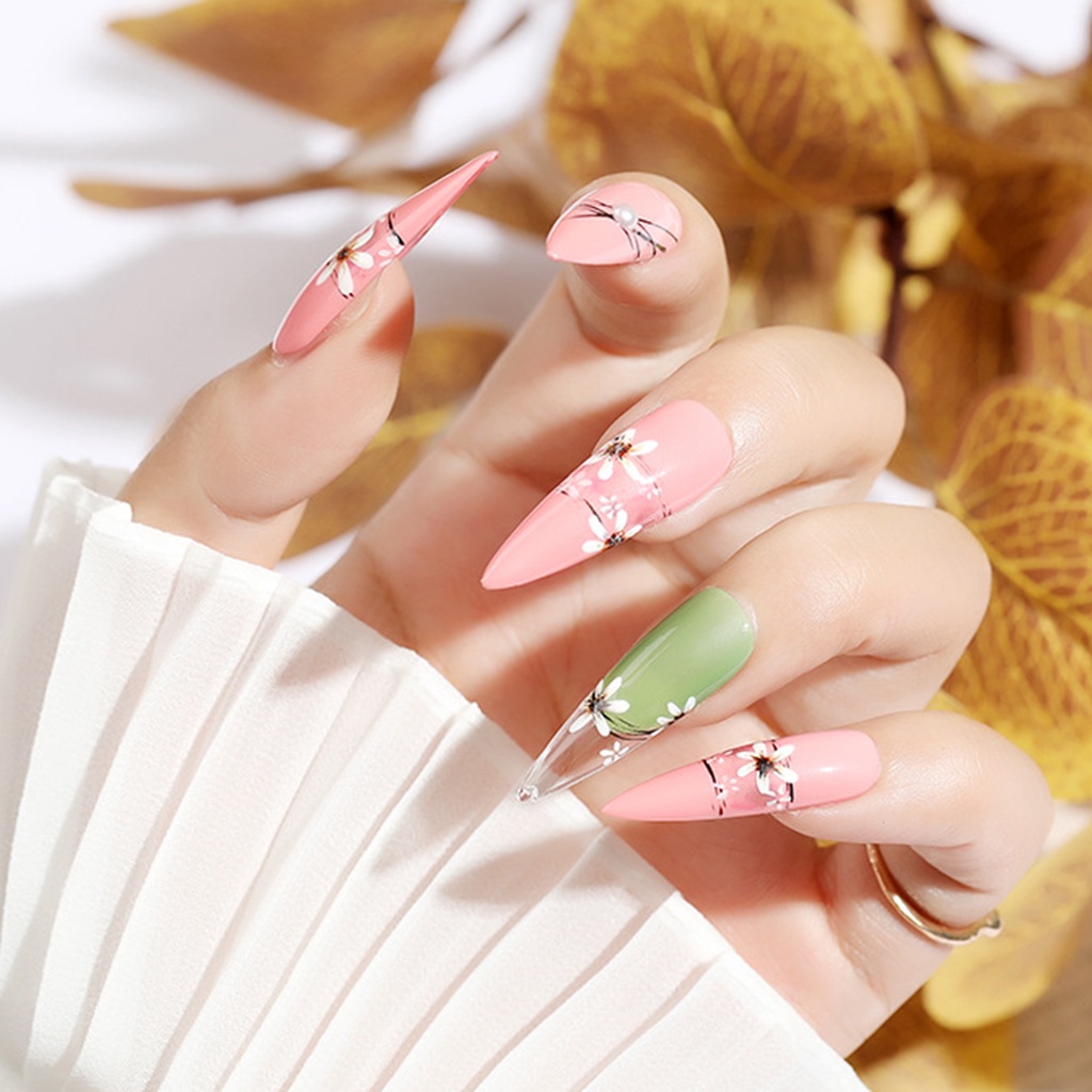 Hộp 100 Móng Tay Giả Trong Suốt Siêu Mỏng Không Gây Hại Cho Salon