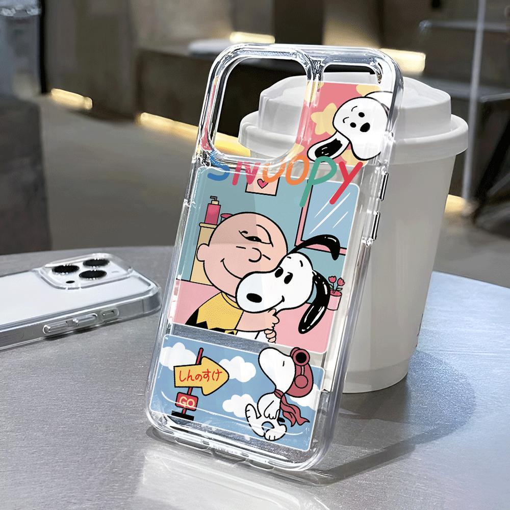 Ốp Điện Thoại Trong Suốt In Hình Snoopy Cho iphone 14promax 13 12 11 7Plus 7 8 X XS Max