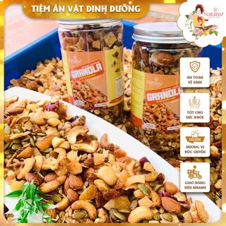 Granola Siêu Hạt Organic 500gr Ăn Kiêng, Ngũ Cốc Dinh Dưỡng Hỗ Trợ Giảm Cân, Hạt Dinh Dưỡng Mix 9 Loại hạt Ít Yến mạch