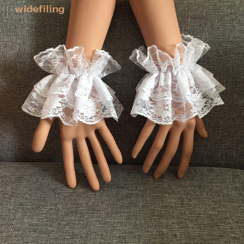 Găng Tay Ren Hoa Co Giãn Màu Đen Phong Cách Lolita