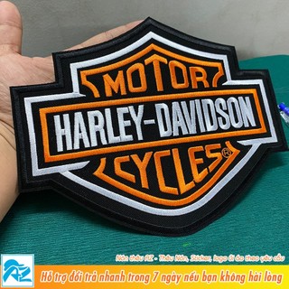 Patch vải thêu hình logo harley davidson lớn - Sticker ủi vá quần áo S495