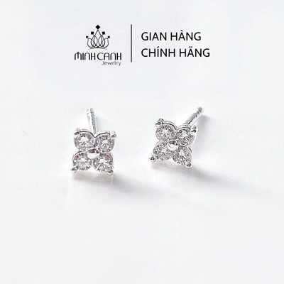 Bông Tai Nụ Bạc 4 Lá Nhí Minh Canh Jewelry