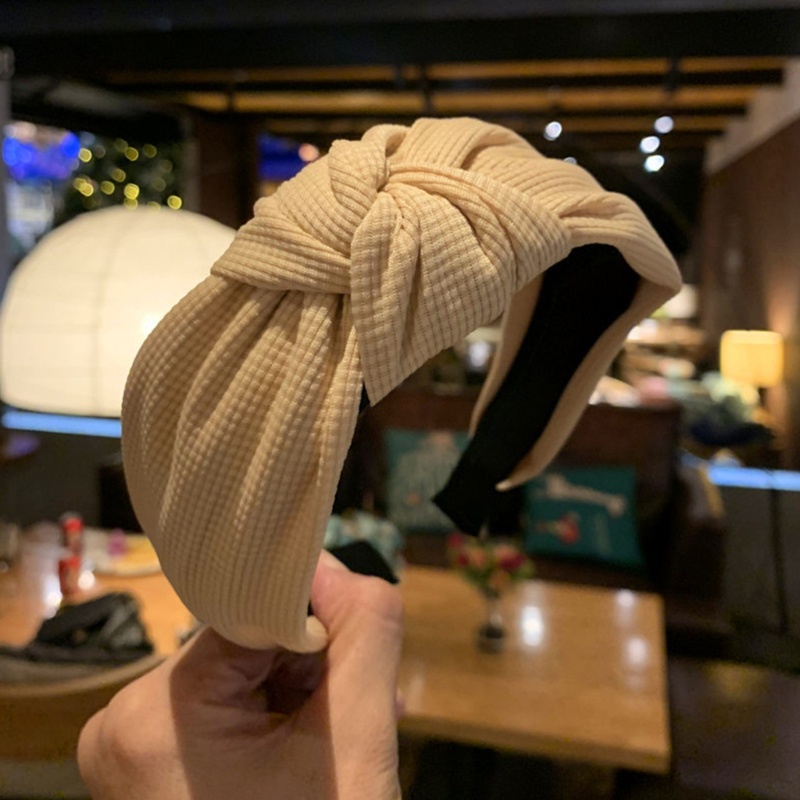 Flgo Băng Đô Cài Tóc Bản Rộng Co Giãn Thắt Nút Màu Dạ Quang Thời Trang Vintage Cho Nữ