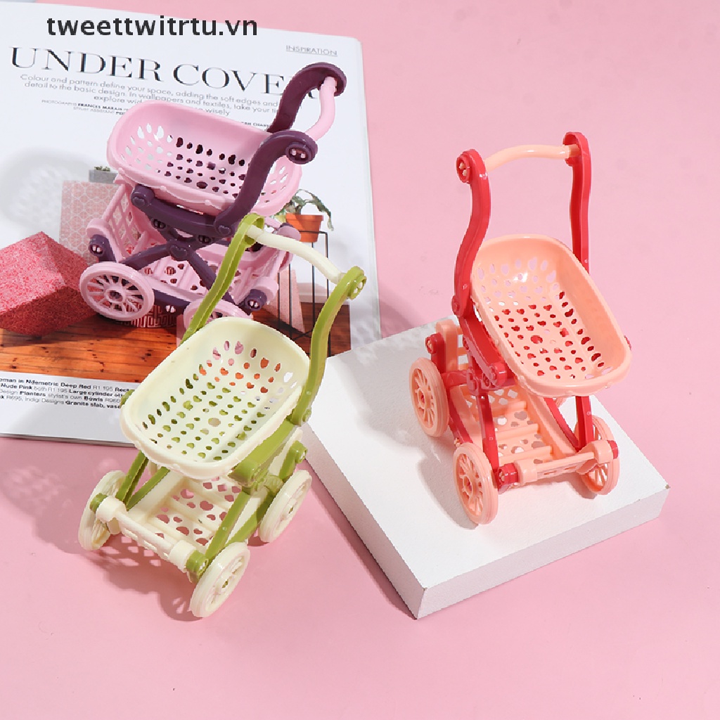 Mô Hình Xe Đẩy Siêu Thị Mini Trang Trí Nhà Búp Bê
