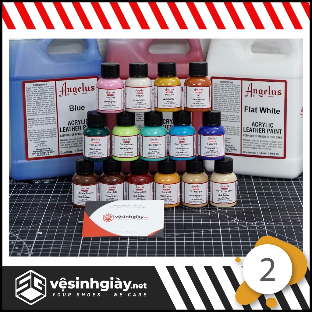 Màu sơn Angelus Leather Paint chính hãng USA, custom giày, túi xách (25ml) - Bảng 2