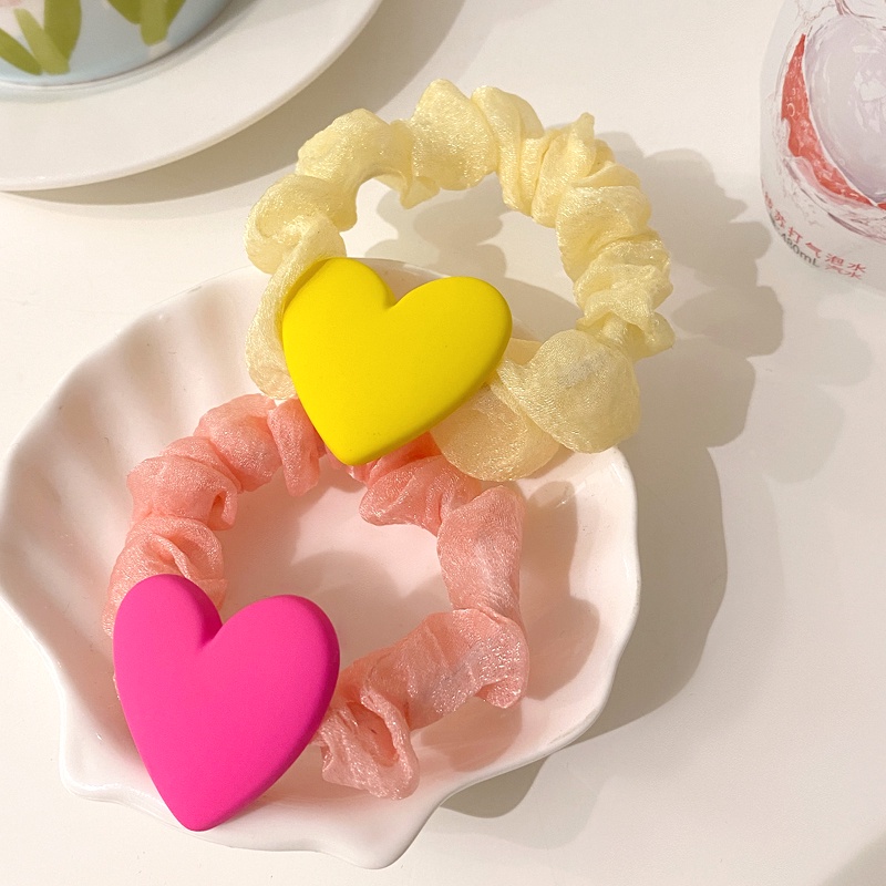 Dây Cột Tóc Ba Chiều Bản Lớn Hình Trái Tim Ba Chiều Dễ Thương Cho Bé Gái