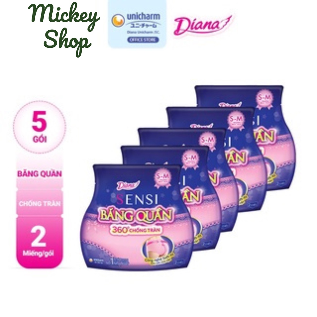Bộ 5 Băng Đêm Dạng Quần Diana size SM 2 chiếc/ gói