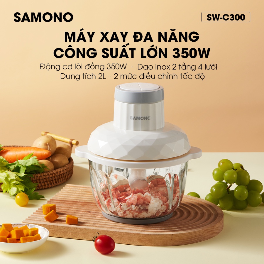 Máy xay thực phẩm Samono SW-C300 2L công suất lớn 350W say đa năng thịt củ tỏi ớt