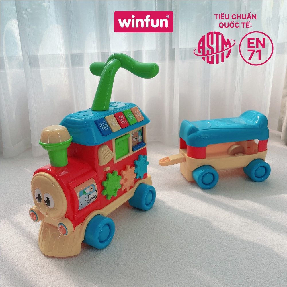 Xe chòi chân kiêm tập đi hình tàu hoả kết hợp 2 trong 1 cho bé Winfun 0803 - Hàng chính hãng