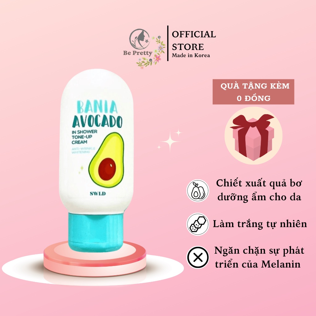 Kem nâng tone body Tone-Up Cream In Shower BANIA AVOCADO SPF 50+