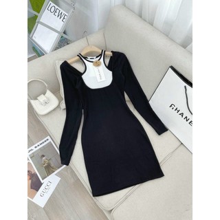 Đầm Len Tăm Phối Yếm