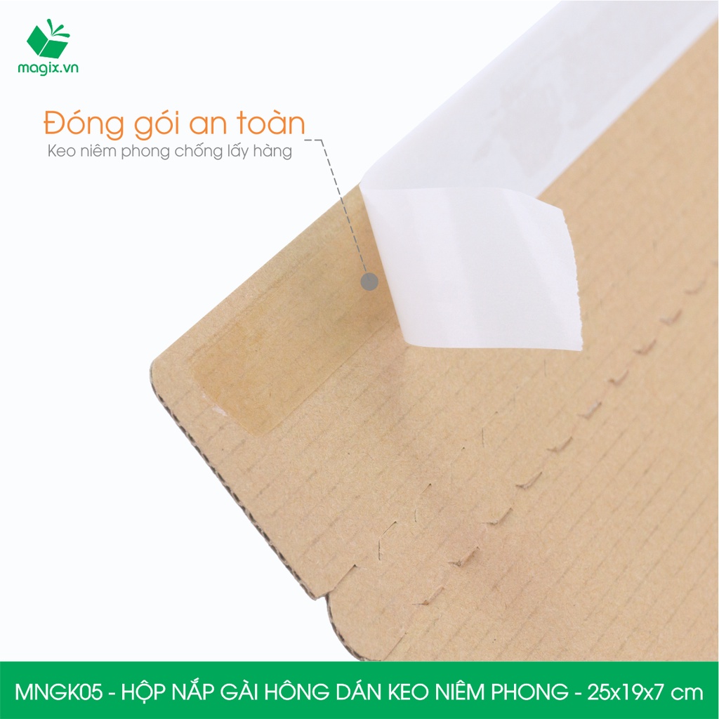 MNGK05 - 25x19x7cm - Combo 20 hộp nắp gài hông - Có keo niêm phong - Thùng carton đóng hàng