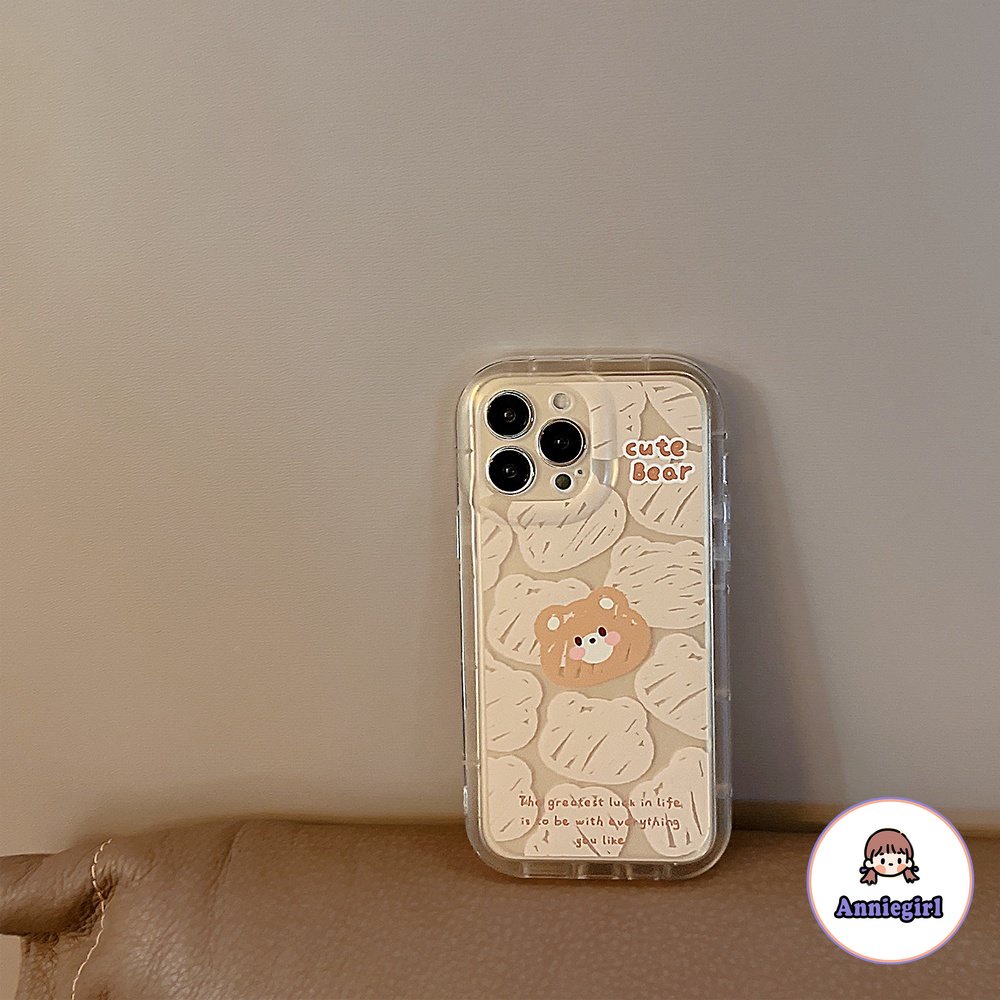 Ốp Điện Thoại TPU Mềm Nhám Chống Sốc Hình Gấu Nâu Kiểu Hàn Quốc Cho IPhone 14 13 12 11 Pro Max 14 Pro Max