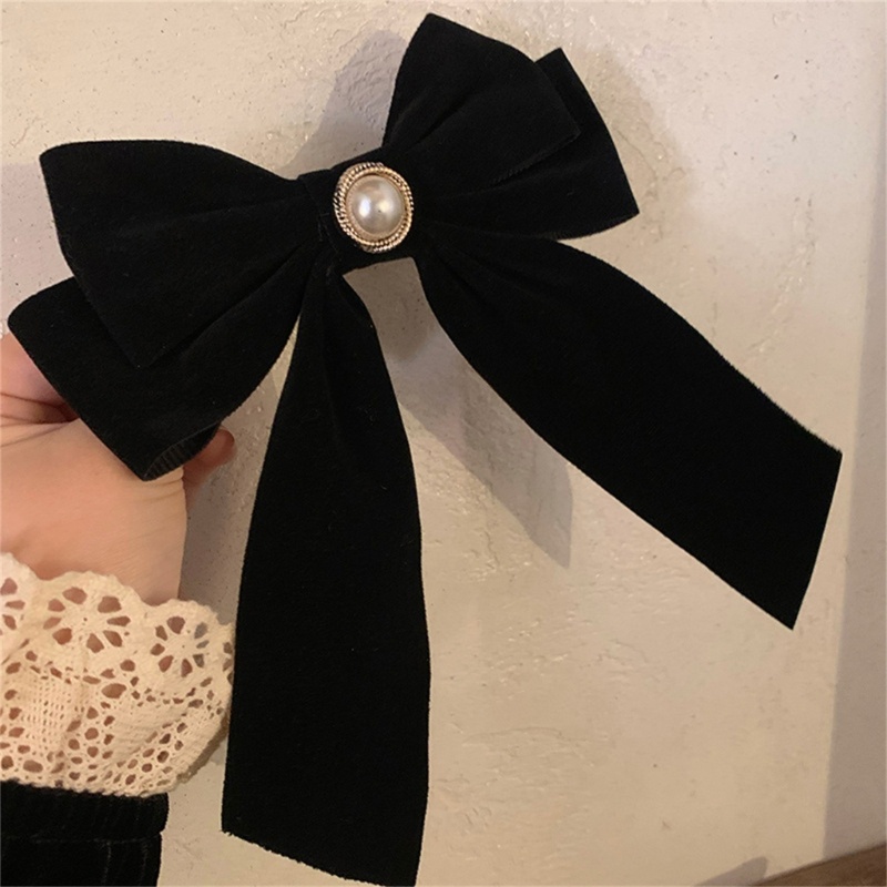 Kẹp Tóc Hình Nơ Màu Đen Phong Cách Pháp Thời Trang Cho Nữ