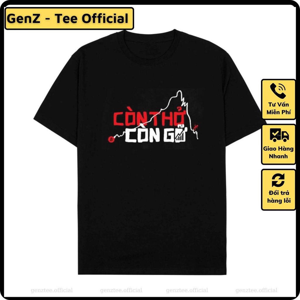 Áo thun Còn Thở Còn Gỡ Binance, Bitcoin, hài hước phong cách trẻ trung năng động form rộng nam nữ đủ size