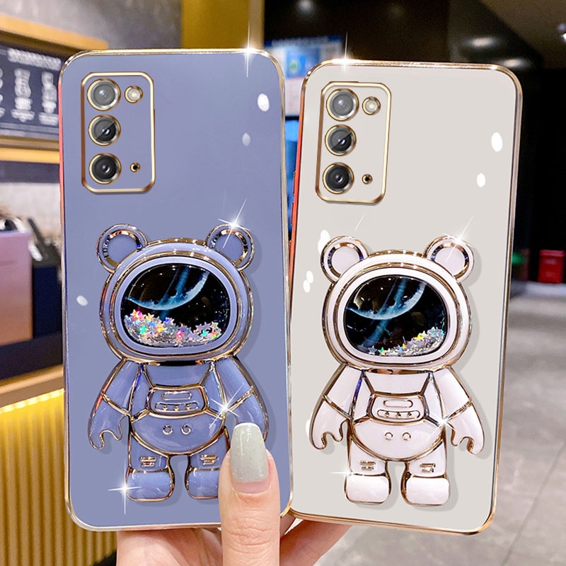 Ốp Điện Thoại Mạ Điện Sang Trọng Có Giá Đỡ Kim Tuyến Nước Cho Samsung Galaxy Note 10 Plus Note 10 + Note 10 Pro Note 20 Ultra