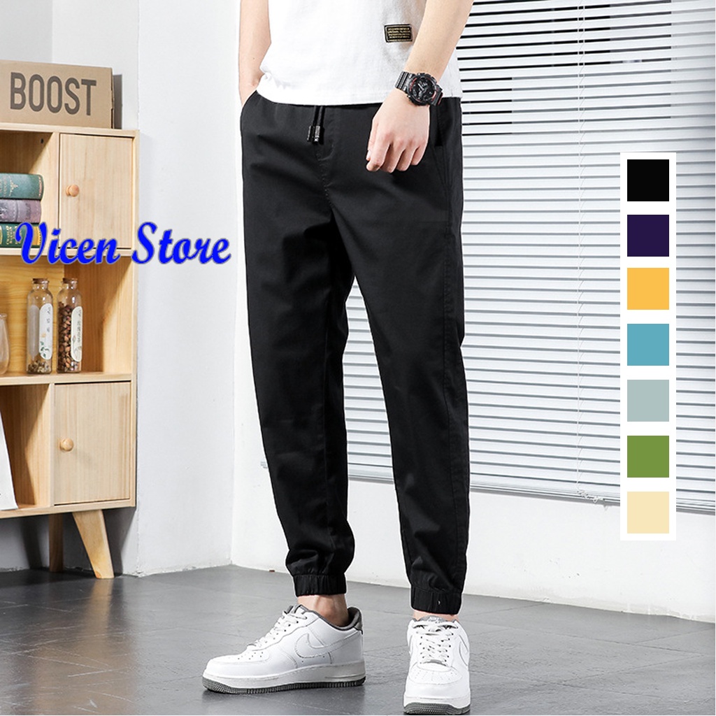 Quần Kaki Nam Cạp Chun VICENZO Trẻ Trung Hiện Đại. Quần Bo Gấu Co Giãn, Năng Động, Trẻ Trung