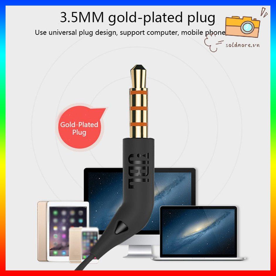 Dây Tai Nghe Nhét Tai JBL T110 3.5Mm Nhạc Stereo Bass Sâu Tai Nghe Nhét Tai Tai Nghe Thể Thao Tai Nghe In-Dòng Điều Khiển Có Mic