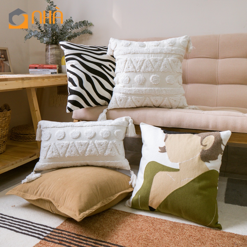 Gối Tựa Lưng Sofa Phong Cách Hiện Đại Tranh Cô Gái