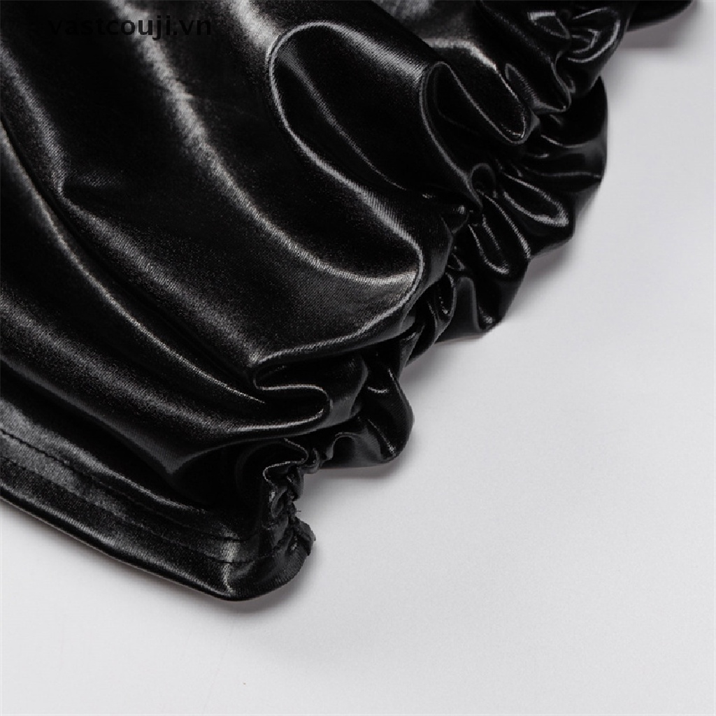 Đầm Da Pu Tay Dài Cổ Lọ Ôm Dáng Quyến Rũ Hợp Thời Trang