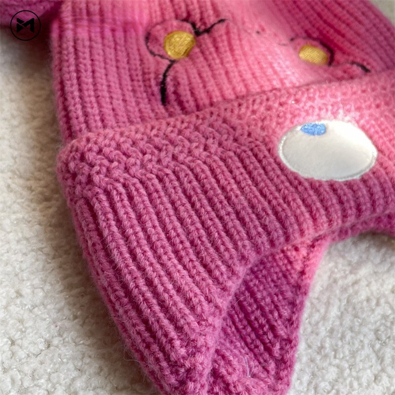 Mũ Len Hình Gấu Hoạt Hình Giữ Ấm Thời Trang 2022 Cho Bé 2-6 Tuổi