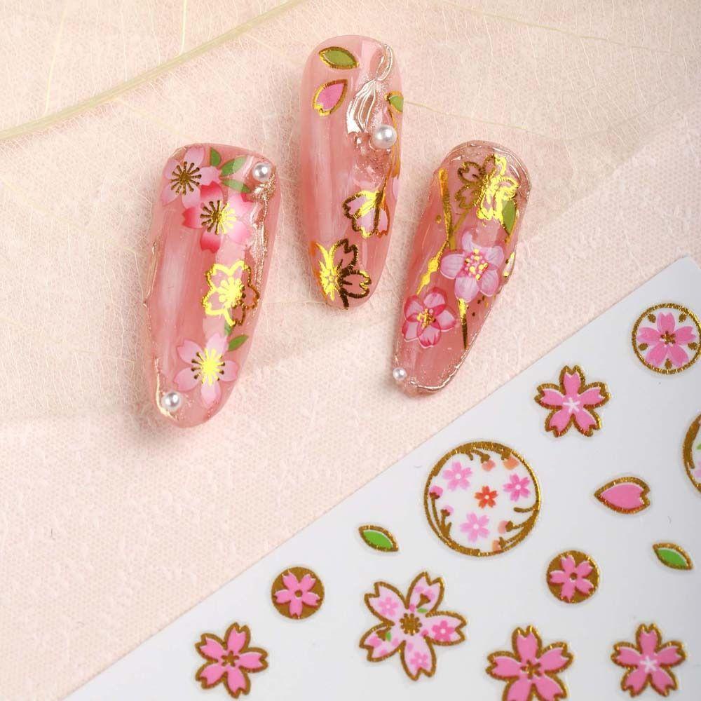 Miếng Dán Trang Trí Móng Tay Hình Hoa Anh Đào Thời Trang