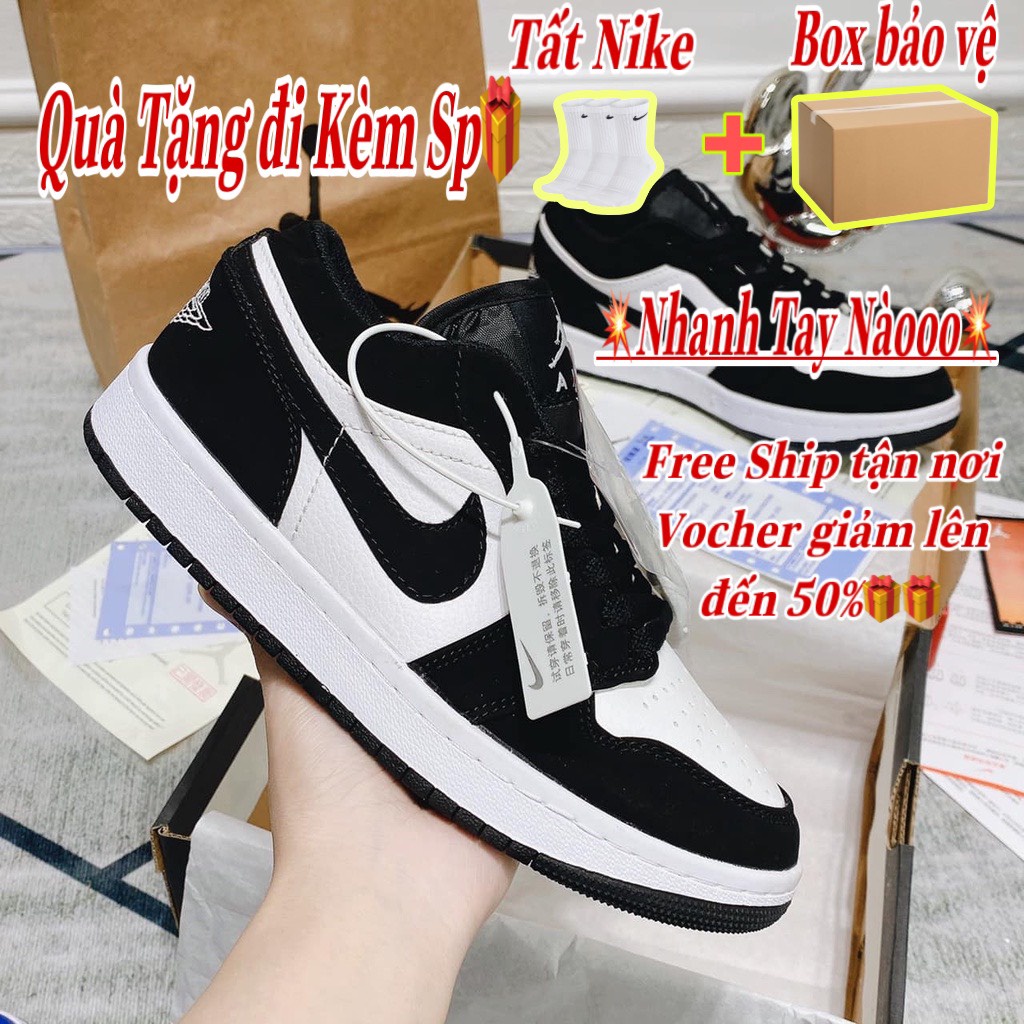 Giày Jordan Panda cổ thấp, JD1 Low Panda đen trắng cổ thấp, hàng cao cấp full bill box